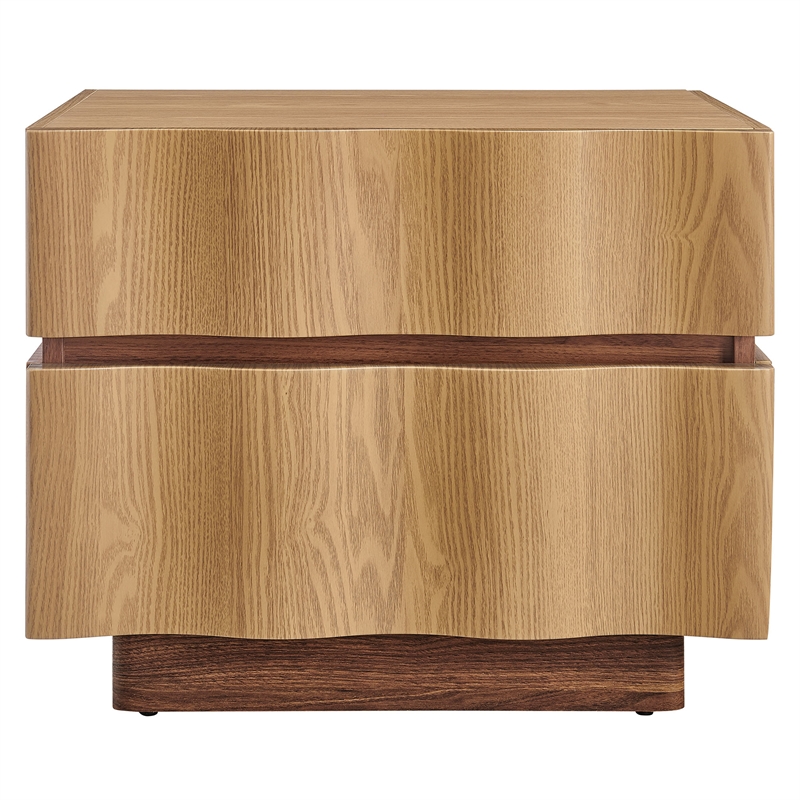 Isola 2 Drawer Nightstand in Light Oak Walnut