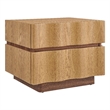 Isola 2 Drawer Nightstand in Light Oak Walnut