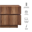Isola 2 Drawer Nightstand in Walnut