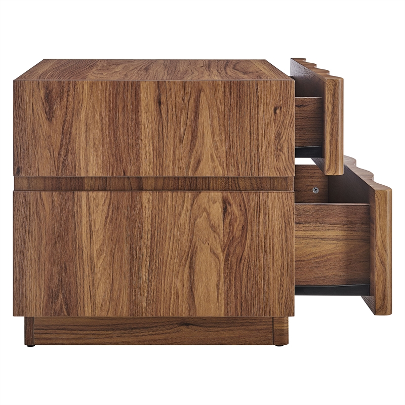 Isola 2 Drawer Nightstand in Walnut