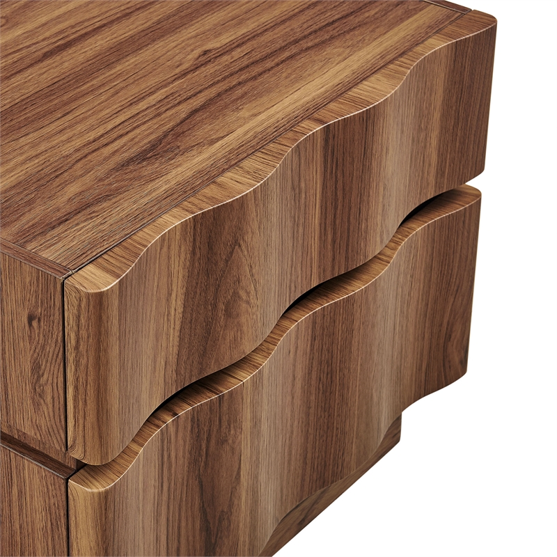 Isola 2 Drawer Nightstand in Walnut