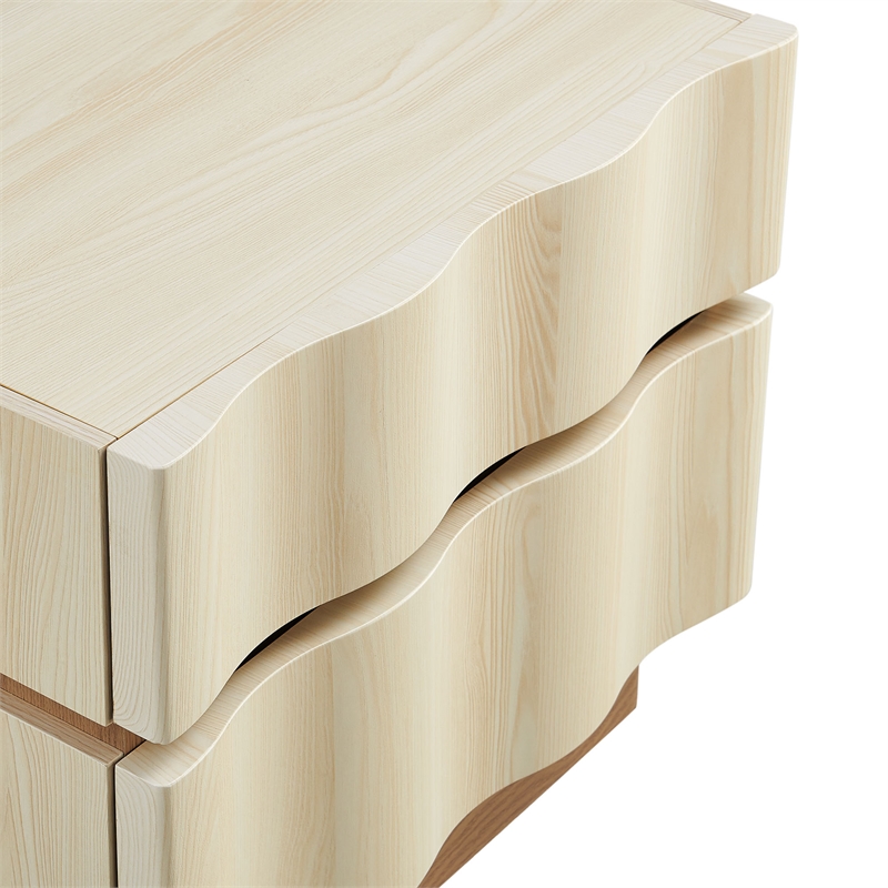 Isola 2 Drawer Nightstand in White Light Oak