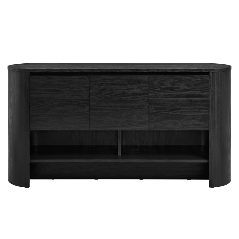 Duval 62 Inch Oval Sideboard in Black