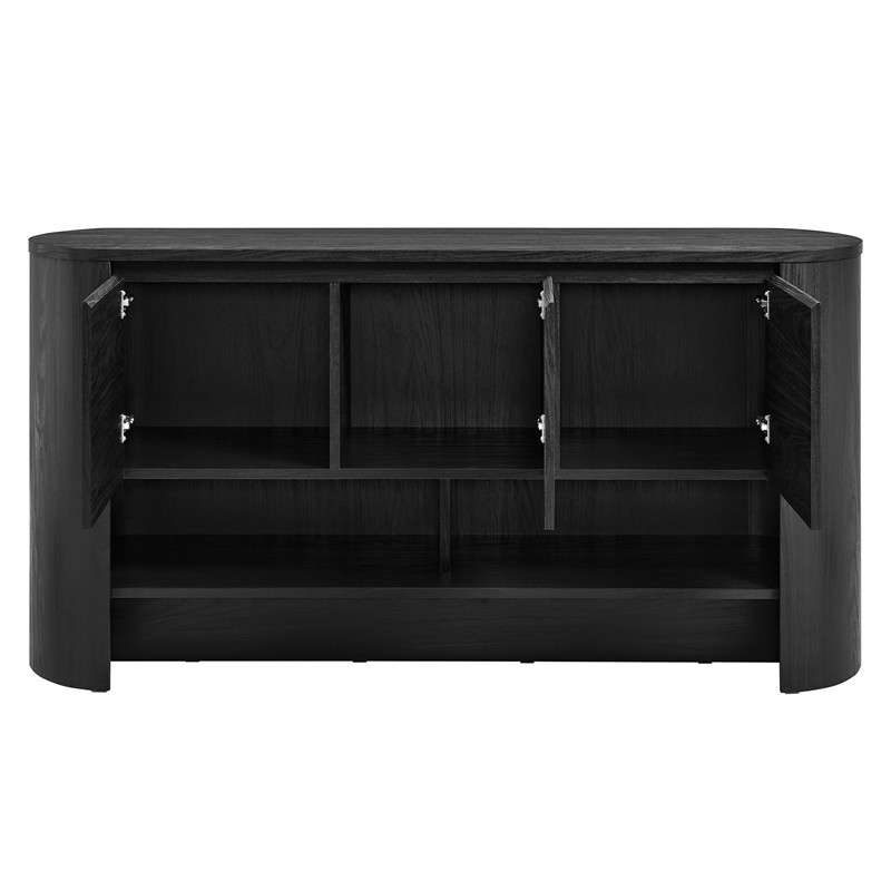 Duval 62 Inch Oval Sideboard in Black