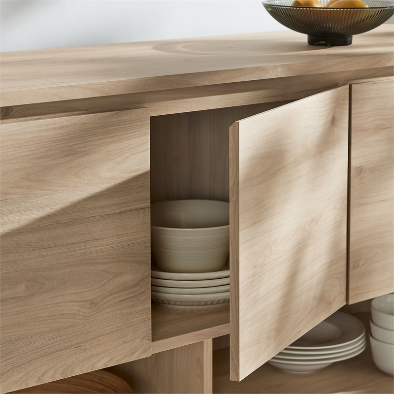 Duval 62 Inch Oval Sideboard in Light Oak