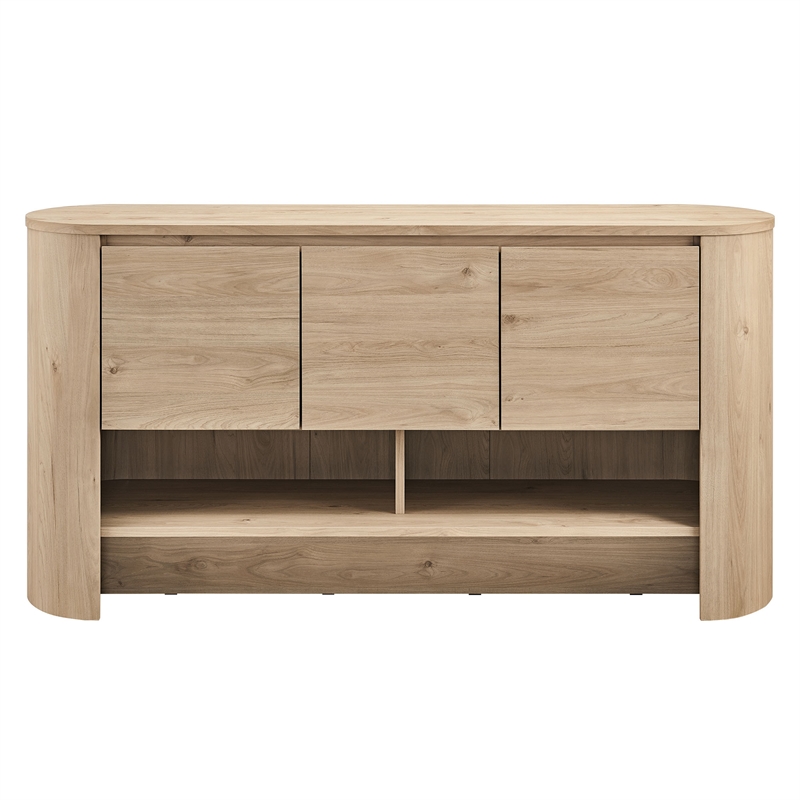 Duval 62 Inch Oval Sideboard in Light Oak