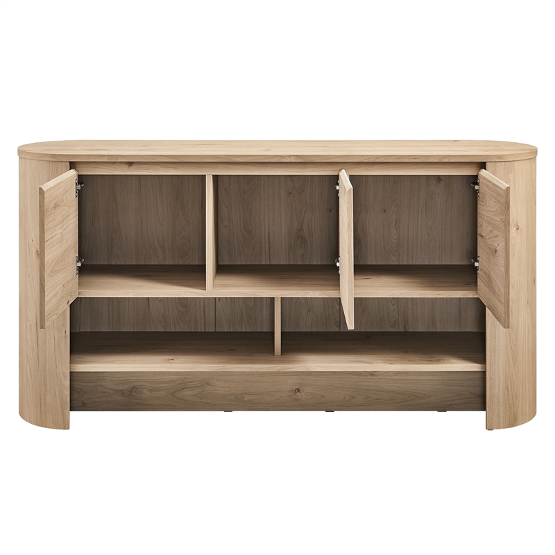 Duval 62 Inch Oval Sideboard in Light Oak