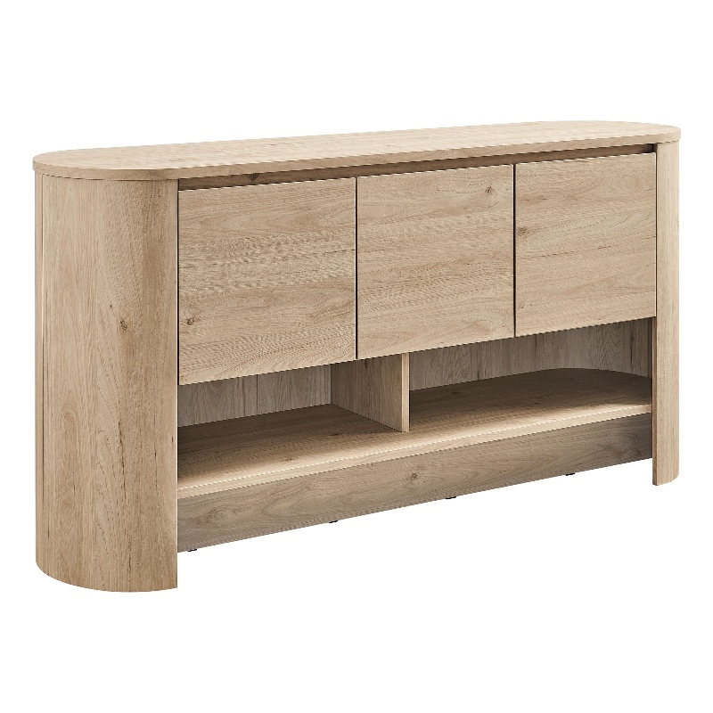 Duval 62 Inch Oval Sideboard in Light Oak