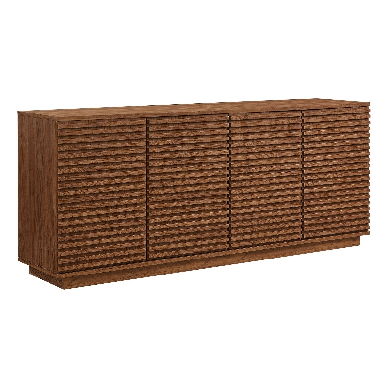 Render 4-Door Fluted Sideboard Cabinet TV Stand in Walnut