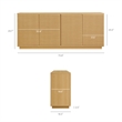 Render 4-Door Fluted Sideboard Cabinet TV Stand in Oak