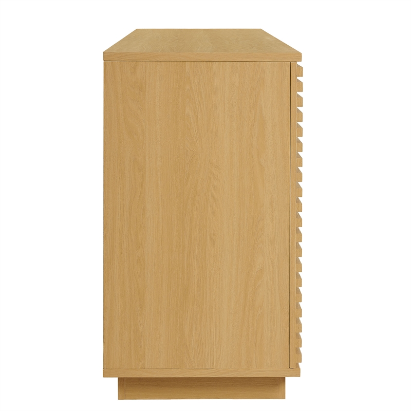 Render 4-Door Fluted Sideboard Cabinet TV Stand in Oak