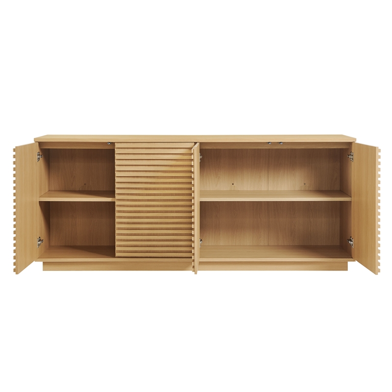 Render 4-Door Fluted Sideboard Cabinet TV Stand in Oak