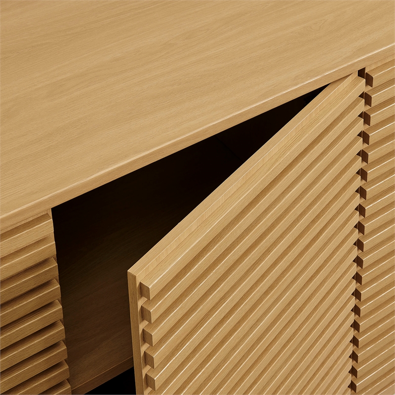 Render 4-Door Fluted Sideboard Cabinet TV Stand in Oak