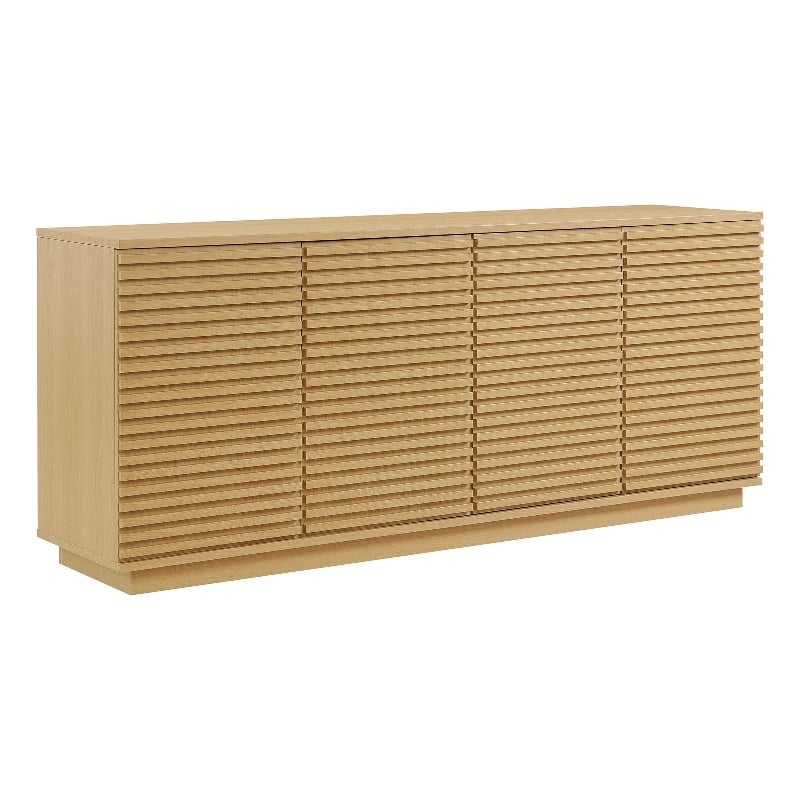 Render 4-Door Fluted Sideboard Cabinet TV Stand in Oak