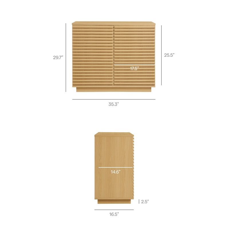 Render 2-Door Fluted Accent Cabinet in Oak