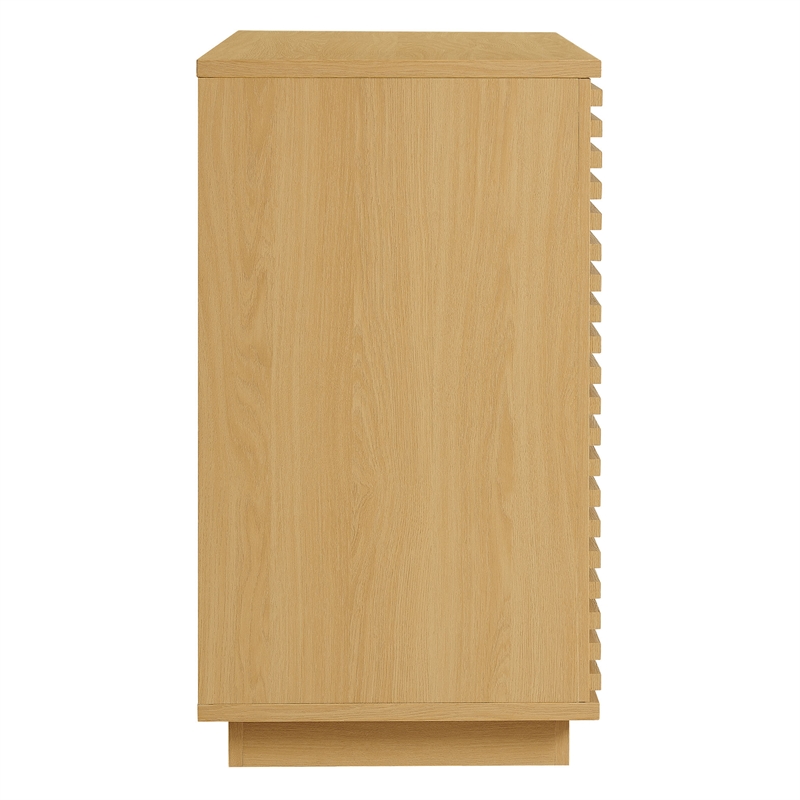 Render 2-Door Fluted Accent Cabinet in Oak