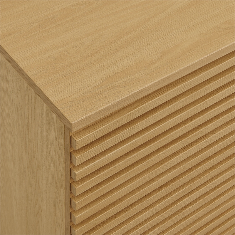Render 2-Door Fluted Accent Cabinet in Oak
