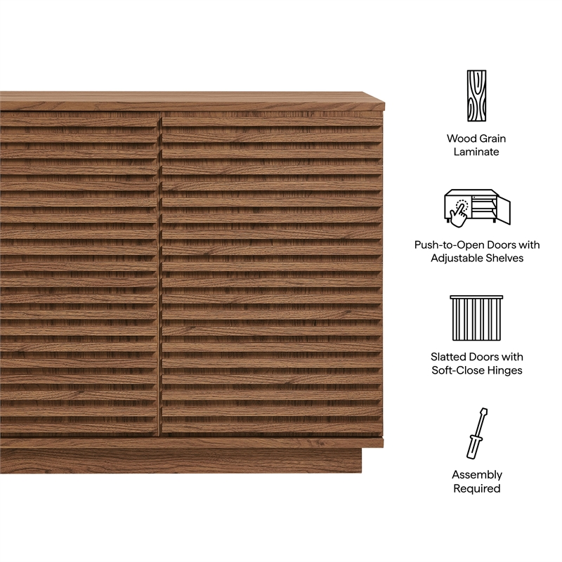 Render 2-Door Fluted Accent Cabinet in Walnut