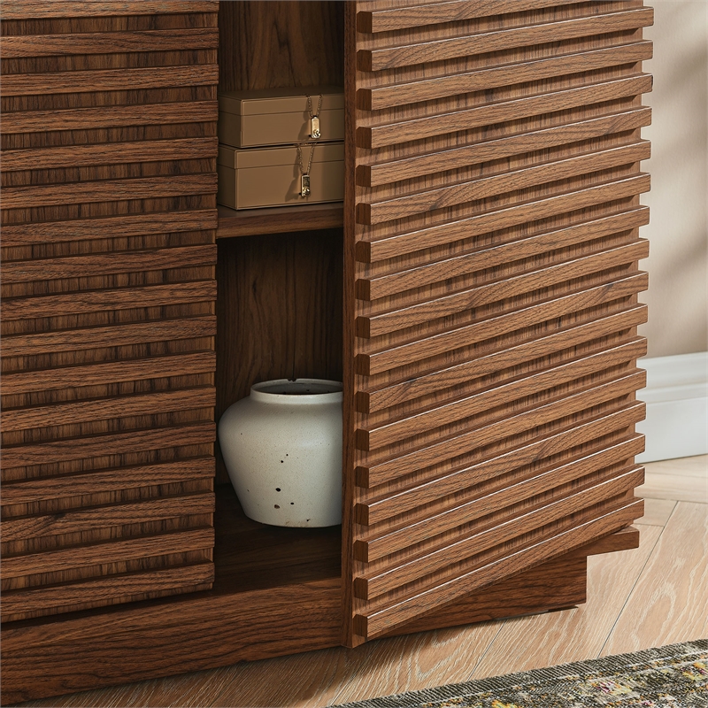Render 2-Door Fluted Accent Cabinet in Walnut