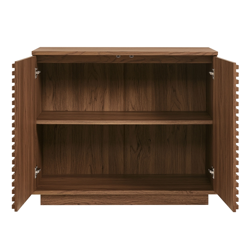 Render 2-Door Fluted Accent Cabinet in Walnut