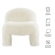 Mina Faux Fur Accent Chair in White