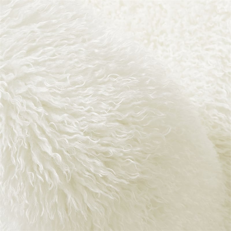 Mina Faux Fur Accent Chair in White