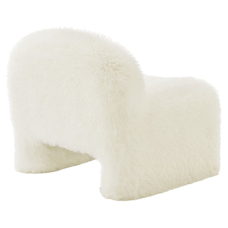 Mina Faux Fur Accent Chair in White