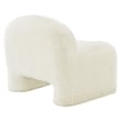 Mina Faux Fur Accent Chair in White
