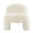 Mina Faux Fur Accent Chair in White