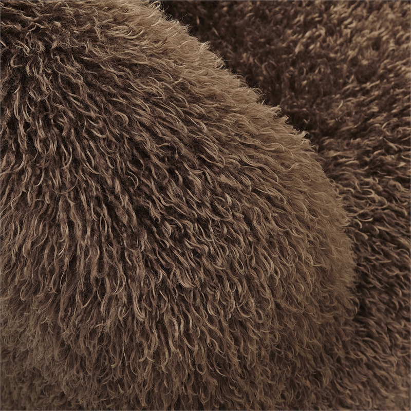 Mina Faux Fur Accent Chair in Brown