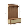 Modway Soma Fluted 3-in-1 Hall Tree With Storage Bench and Coat Rack in Walnut