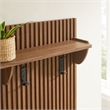 Modway Soma Fluted 3-in-1 Hall Tree With Storage Bench and Coat Rack in Walnut