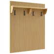 Modway Soma Fluted 3-in-1 Hall Tree with Storage Bench & Coat Rack in Light Oak