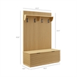 Render Fluted 3-in-1 Hall Tree With Storage Bench and Coat Rack in Oak