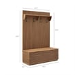 Render Fluted 3-in-1 Hall Tree With Storage Bench and Coat Rack in Walnut