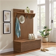 Render Fluted 3-in-1 Hall Tree With Storage Bench and Coat Rack in Walnut