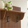 Render Fluted 3-in-1 Hall Tree With Storage Bench and Coat Rack in Walnut
