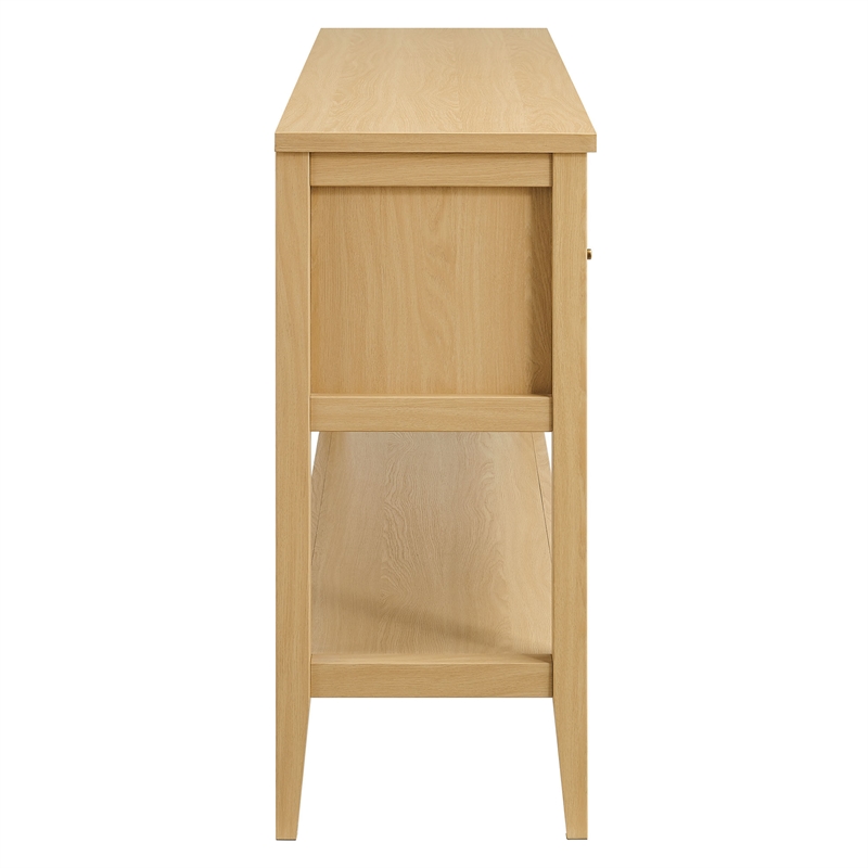 Soma 62 Inch Rattan Console Table in Oak
