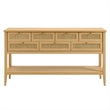 Soma 62 Inch Rattan Console Table in Oak