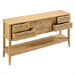 Soma 62 Inch Rattan Console Table in Oak
