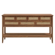Soma 62 Inch Rattan Console Table in Walnut