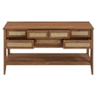 Soma 62 Inch Rattan Console Table in Walnut