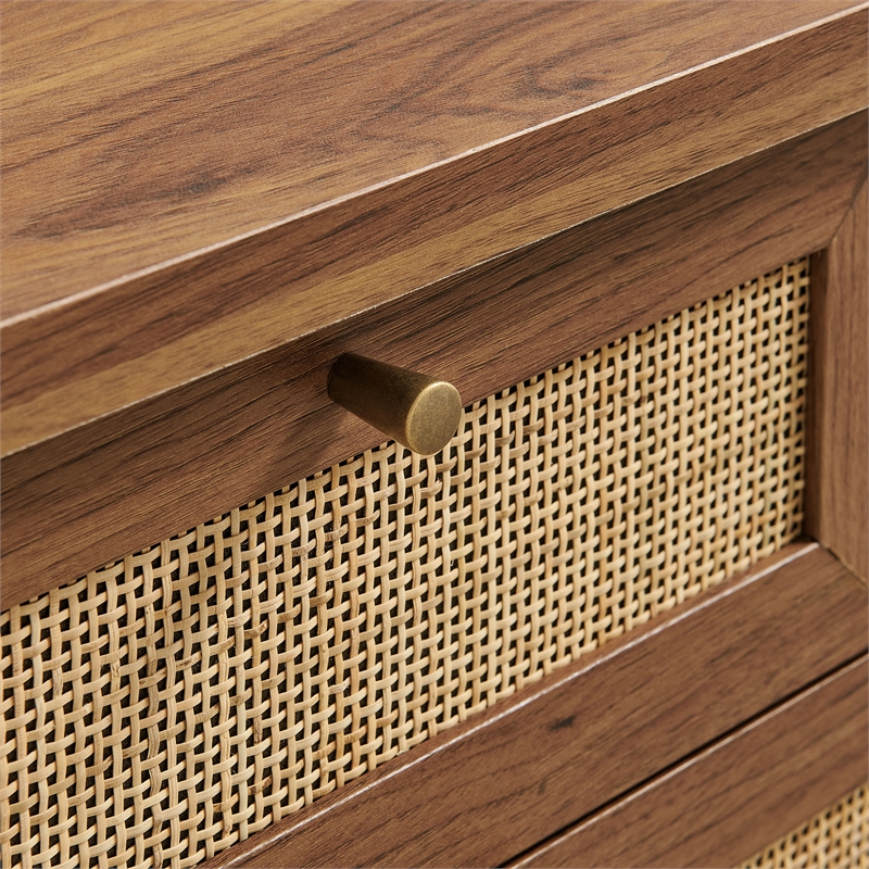 Soma 62 Inch Rattan Console Table in Walnut