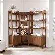 Modway Bixby 3 Piece Corner Bookshelf Set With Wide and Narrow Bookshelves