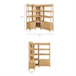 Modway Bixby 3 Piece Corner Bookshelf Set With Wide and Narrow Bookshelves