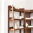 Bixby 3-Piece Corner Bookshelf Set with Wide Bookshelves in Walnut