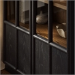 Modway Anwen Solid Wood and Glass Display Cabinet in Black Oak