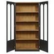 Modway Anwen Solid Wood and Glass Display Cabinet in Black Oak