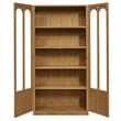 Modway Anwen Solid Wood and Glass Display Cabinet in Oak