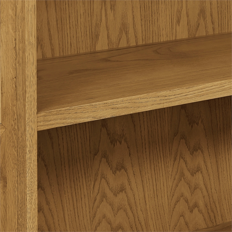 Modway Anwen Solid Wood and Glass Display Cabinet in Oak